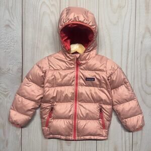 Patagonia Girls Toddler 4T Hi-Loft Down Sweater Hoody 600 Fill Jacket Pink